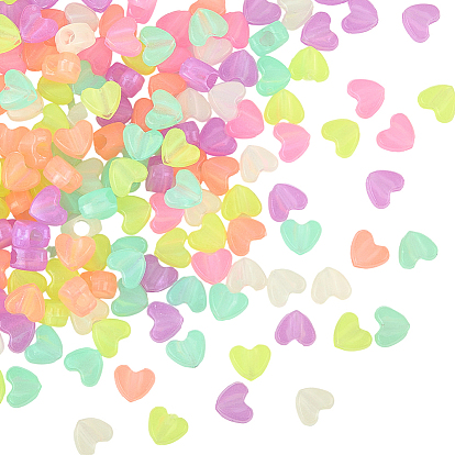 2пакеты со светящимися пластиковыми бусинами, светится в темноте, разноцветные