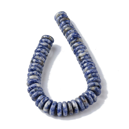 Perles de jaspe tache bleue naturelle, disque