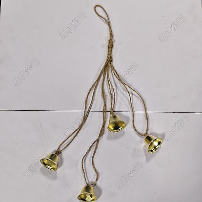 Iron with Handmade Hessian Rope Pendant Decorations, Bell