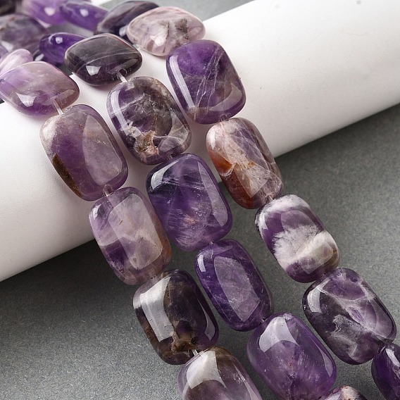 Природный аметист нитей бисера, прямоугольные