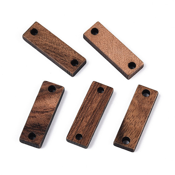 Подвески-соединители из вощеного орехового дерева, прямоугольные