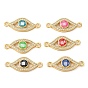 Покрытие стойки латунь микро паве прозрачные подвески для глаз с кубическим цирконием, с ракушкой и эмалью, реальный 18 k позолоченный, долговечный, без свинца и без кадмия