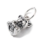925 Sterling Silver Charms, 3D Dog Charm, French Bulldog Charm, with Jump Ring