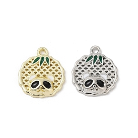 Сплав эмали прелести, без кадмия, без никеля и без свинца, плоская круглая с подвеской в виде панды, стойки покрытие