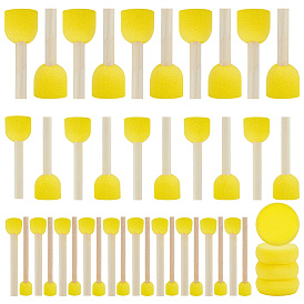 40 piezas 4 estilos esponjas de pintura formas, Estampador de pintura con esponja y mango de madera, con 4 piezas de esponja absorbente de agua de forma redonda