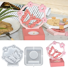 Hollow Butterfly Base Candle Holder, DIY Candle Food Grade Silicone Molds, For Home Decor