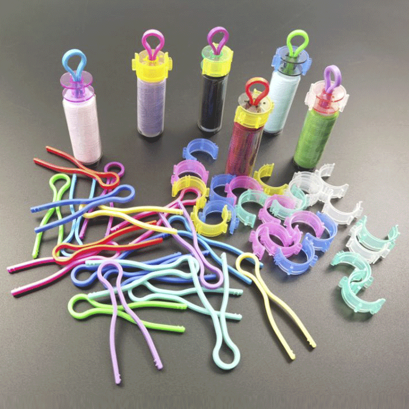 Soportes de hilo de bobina de silicona y plástico, hilos amigos clips, accesorios para máquinas de coser, para organizar carretes de hilo