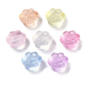 Transparent Acrylic Beads, Paw Print