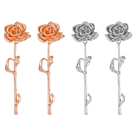 4шт. 2 цвета латунные серьги-манжеты, роза
