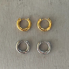 Stainless Steel Simple Fashion Circle Earrings for Daily Wear