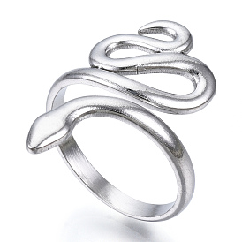 304 кольцо-манжета в виде змеи из нержавеющей стали для женщин