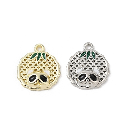 Сплав эмали прелести, без кадмия, без никеля и без свинца, плоская круглая с подвеской в виде панды, стойки покрытие