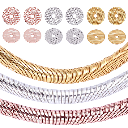 360Pcs 3 Colors Brass Spacer Beads, Long-Lasting Plated, Disc