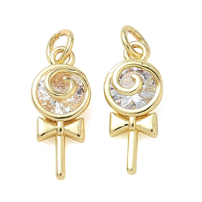 Латунные микропаве прозрачные подвески с фианитом, конфеты прелести