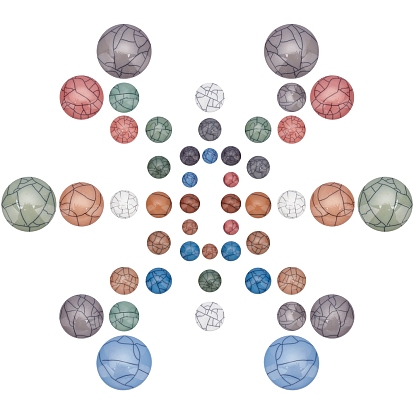 48Pcs 8 Style Resin Cabochons, Imitation Turquoise, Dome/Half Round