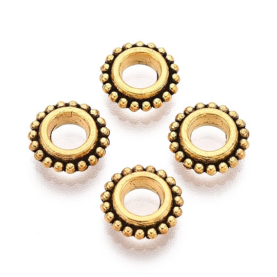 Сплавочные овальные бусины тибетского стиля , цветок, без кадмия и без свинца