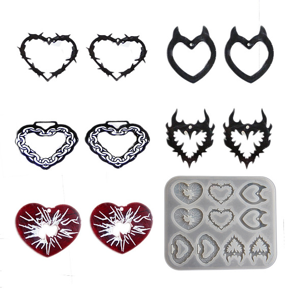 DIY силиконовые формы кулон, формы для литья смолы, сердце