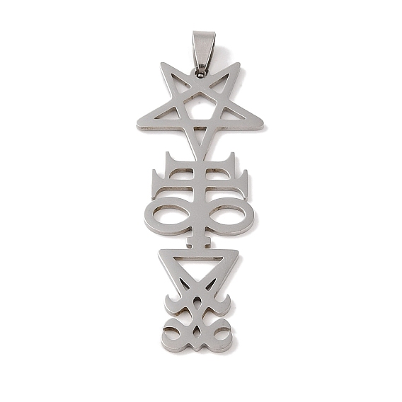 201 из нержавеющей стали большие кулоны, Очарование символов звезды и сатаны, креста и Люцифера