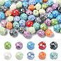 60Pcs Handmade Porcelain Beads, Flower, Bright Glazed Porcelain