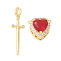 Комплекты подвесок из латунного микропаве из кубического циркония, подвески меч и сердце, со стеклом, долговечный, без кадмия и без свинца