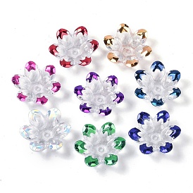 Transparent Acrylic Beads, Faceted, Flower