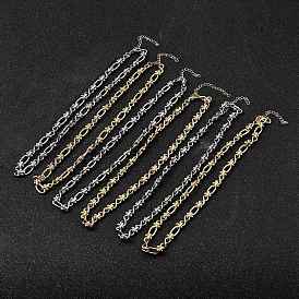 304 Овальные цепочки из нержавеющей стали с бесконечными звеньями для женщин и мужчин, ионное покрытие (ip)