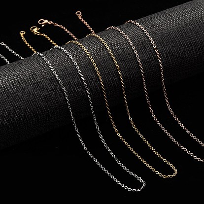 Ионное покрытие (ip) классическая простая 304 мужские женские цепочки из нержавеющей стали из нержавеющей стали, с застежкой омар коготь