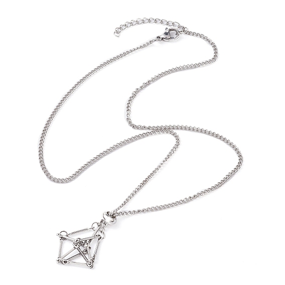 201 мешочек для макраме из нержавеющей стали, пустой держатель для камней для изготовления подвесных ожерелий, с 304 цепочками из нержавеющей стали и застежкой-карабином