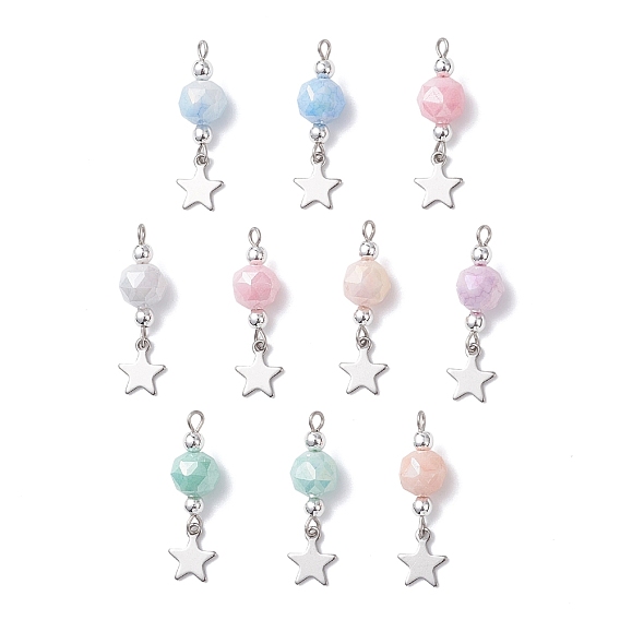 Латунь стекло кулоны, звезда