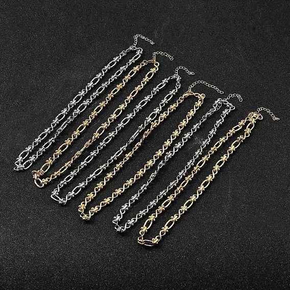 304 Овальные цепочки из нержавеющей стали с бесконечными звеньями для женщин и мужчин, ионное покрытие (ip)