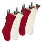 4 шт. 2 цвета вязаные акриловые волокнистые подвесные чулки, для рождественских украшений