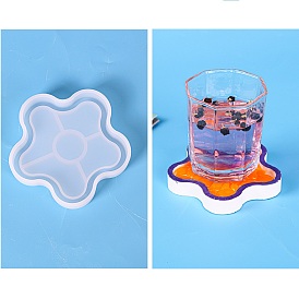 DIY Flower Coaster Silicone Molds, Resin Casting Molds, For UV Resin, Epoxy Resin Jewelry Making