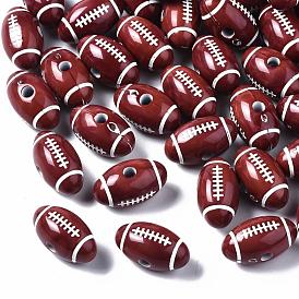 Craft Style Acrylic Beads, Sports Beads, Rugby