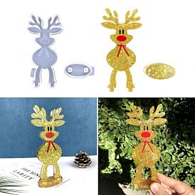Christmas DIY Reindeer Display Silicone Molds, Resin Casting Molds, For UV Resin, Epoxy Resin Craft Making