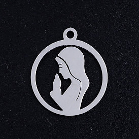201 Stainless Steel Pendants, Virgin Mary
