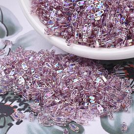 MIYUKI Quarter TILA Beads, Japanese Seed Beads, 2-Hole, Transparent Colours AB