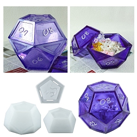 3Pcs Dice Shape Storage Box DIY Food Grade Silicone Molds, Resin Casting Molds, for UV Resin, Epoxy Resin Craft Making