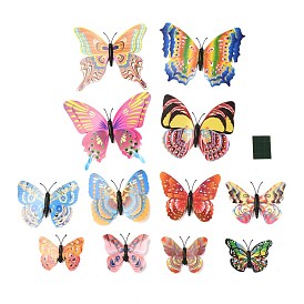 3D Plastic Wall Stickers, with Adhesive Tape, for Home Living Room Bedroom Wall Decorations, Butterfly