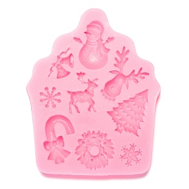 Christmas Theme Fondant Molds, Food Grade Silicone Molds, For DIY Cake Decoration, Chocolate, Candy, UV Resin & Epoxy Resin Craft Making, Mixed Shapes