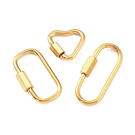 304 карабин с замком из нержавеющей стали, реальный 18 k позолоченный, ионное покрытие (ip)