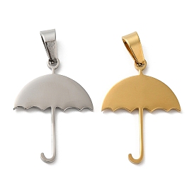 Pendentifs en acier inoxydable, estampillage d'une étiquette vierge, charme de parapluie