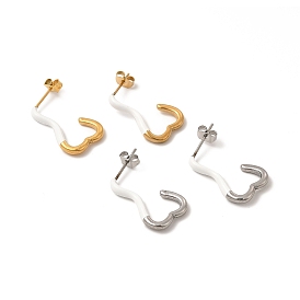 304 Stainless Steel Heart Stud Earrings for Women