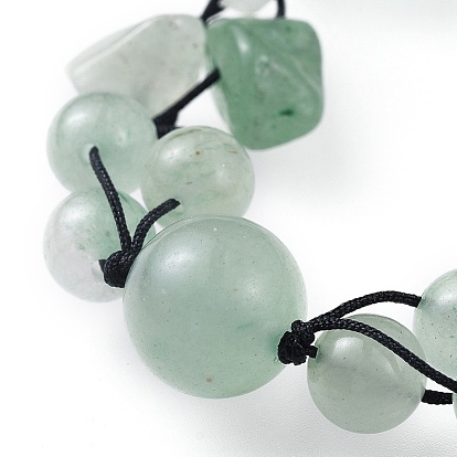 Adjustable Nylon Cord Braided Bead Bracelets, with Natural Gemstone Beads