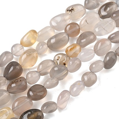 Perles naturelles en agate grise , pierre tombée, nuggets