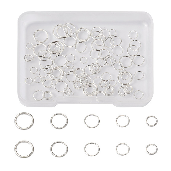 100 шт. 5 стиль 925 открытые соединительные кольца из стерлингового серебра, для плетения кольчуги, круглые кольца