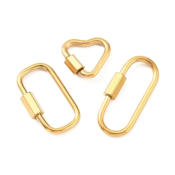 304 карабин с замком из нержавеющей стали, реальный 18 k позолоченный, ионное покрытие (ip)