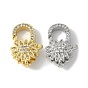 Латунные микро проложить кубического циркония когтя омара застежками, стойки покрытие, долговечный, без свинца и без кадмия, цветок
