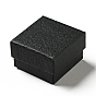 Texture Paper Jewelry Gift Boxes, with Sponge Mat Inside, Square