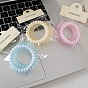 Jelly-colored telephone wire hair tie for summer, matte texture, traceless elastic band.