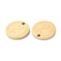 Ion Plating(IP) 316L Surgical Stainless Steel Charms, Flat Round with Yin Yang Pattern Charm, Textured